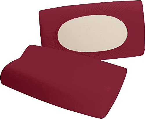 Erwin Müller Nackenstützkissenbezug Nürnberg Doppel-Jersey, weinrot Größe 40x80 cm - sehr strapazierfest, temperaturausgleichend, mit Rundumgummizug