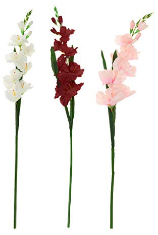 Konstgjorda kransväxter Blommor，3 st Artificiell siden Gladiolus Festdekor NYHET (Color : Multicolor)
