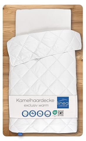 LINEA by böhmerwald Exclusive - Manta de Pelo de Camello cálida, 220 x 240 cm, 100% Pelo de Camello, Apta para alérgicos, autolimpiable, no Lavable a máquina, Fabricada en Alemania