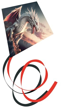 Günther Flugspiele 1147 - Einleiner-Drachen Thoron, ca. 70 x 70 cm, Kinderdrachen aus robustem Polyester, für Kinder ab 6 Jahren, inkl. Griff und Drachenschnur