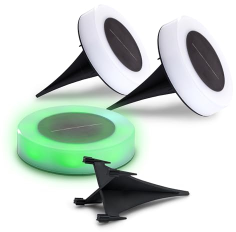 Spetebo 2in1 LED Solar Schwimmlicht und Bodenleuchte - 3er Set - Garten Deko Beleuchtung mit Farbwechsel - Multi Color Schwimmende Lampen Pool Zubehör Teich Blumenbeet Vorgarten Leuchte bunt
