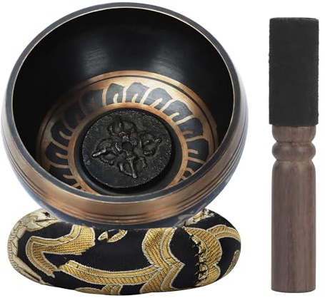DiDiBirDi Set di ciotole tibetane sonore 3.54In – Realizzato a mano in Nepal per yoga, meditazione, consapevolezza e relax