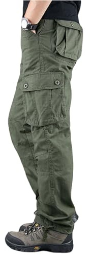 Offerta del Giorno, Pantaloni Cargo Uomo Lavoro Eleganti Elasticizzati Pantaloni con vestibilità Termici Lavoro Larghi Clothing Leggeri Casual Softshell Abbigliamento Verde L