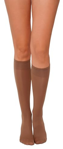 Annes styling Calcetines Hasta La Rodilla Para Mujer - Calcetines Elásticos y Duraderos - Suaves Versátiles Ajustados Resistentes y Elegantes - Fabricados En Italia - Daino Talla única