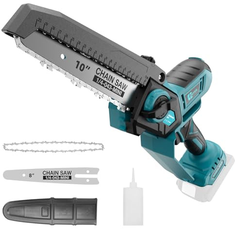 Akku-Kettensäge für Makita 18V Mit 8&10 Zoll Wechselbarer Sägeblatt & bürstenlosem Elektrische Astsäge für Holzschneiden und Baumpflege (Ohne Akku)