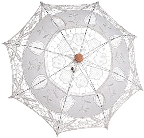 Picysa Spetsparaply Elegant Bomullstyg Brudparasoll för