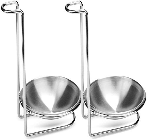 Spoon Rest Holder, iPstyle Stainless Steel Vertical Saving Soup Ladles Holders or Hotpot Restaurant, Buffet, Fast Food Restaurant Kitchen Decor Tool (Spoon Rest - 2Pack)
