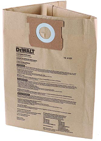 DeWalt DXV15T Toolbox 15L Wet & Dry Vacuum Cleaner Dust Bags - 3 in Package