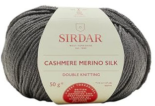 Sirdar Cashmere Merino Silk DK Double Knitting, Soft Pewter (406), 50g