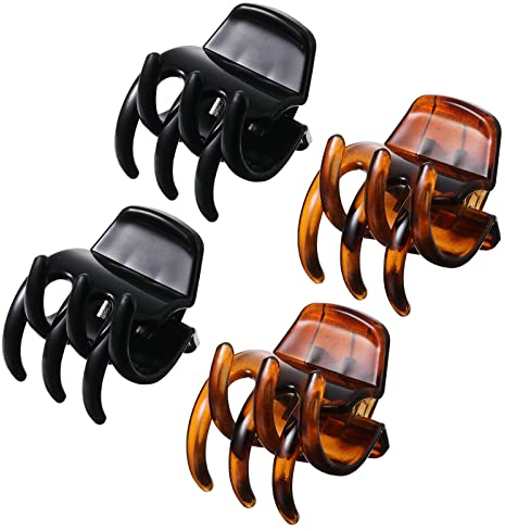 4 Stück klaue clips haarklammern 3.5cm mittelgroße haarklammern Haarklauenclips Damen Rutschfeste Haarnadel Haarkralle für Dickes und Dünnes Haar