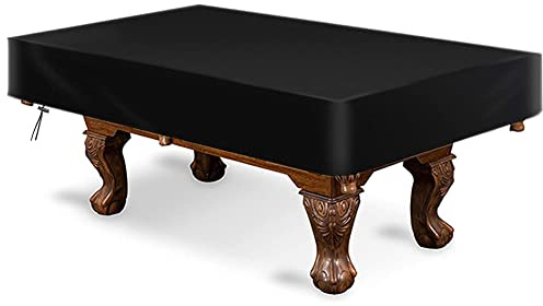 amberr - Funda para mesa de billar, impermeable, resistente a la decoloración, resistente al viento, resistente a los arañazos, para mesa de billar o pool, negro, 270 cm: 284,5 x 157,5 x 20,3 cm