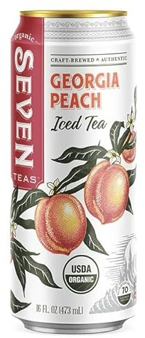 Seven Teas Organic Georgia Peach Iced Tea, 16 Fz