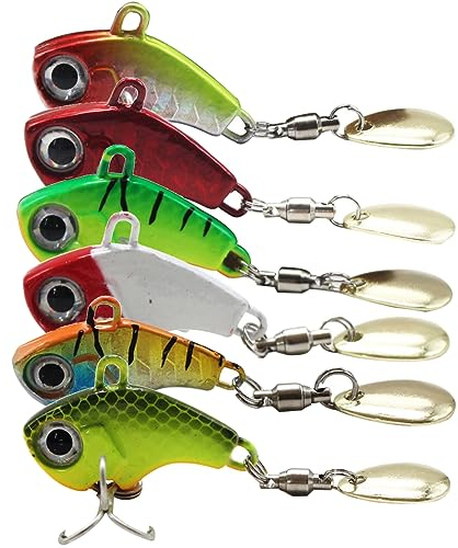 6 Stück Jig Spinner Spinnköder, 7g Kunstköder Crankbait mit Dreifachhaken Spinner Köder Spinne zum Barsch Angeln Barsch Köder