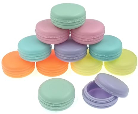 ZHIYE Travel Pots, 12pcs Sample Bottles Pots, 10ml Small Reusable Cosmetic Make Up Jar Round Containers for Face Cream, Powder Makeup, 6 Colors