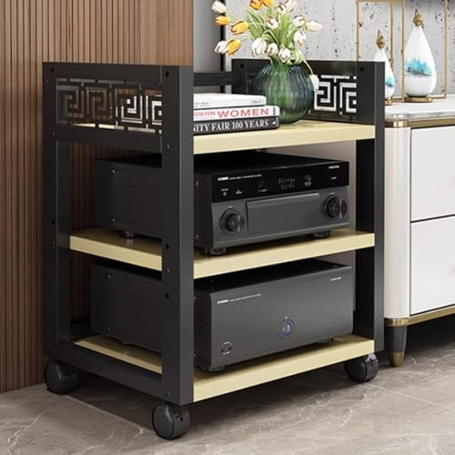 ZIUSFAC Meuble Stéréo Appareils DAC Audio Rack Multifonctionnel Support AV Media Meuble HiFi Media Stand pour Composants Audio Vidéo Etagère(White Maple,3 Tier)