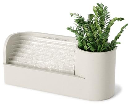 Umbra Stream Tischbrunnen, Zimmerbrunnen mit integrierter Ablage, Beige