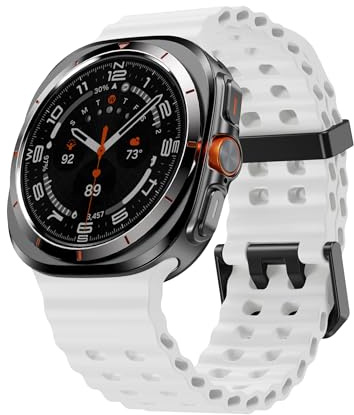 NotoCityGalaxy Watch Ultra-armband, silikonarmband för Galaxy Watch Ultra 47 mm för män och kvinnor, justerbart mjukt och ventilerande magnetiskt sportband (svart)