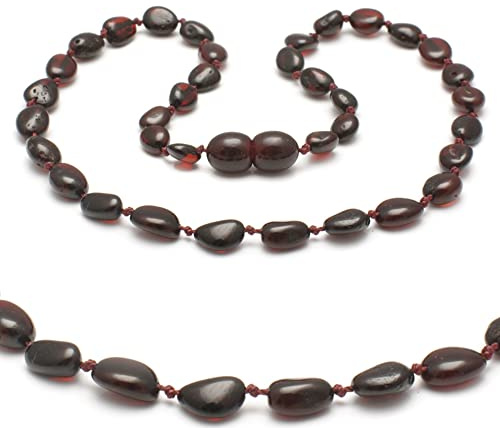 Collier en ambre véritable de la Baltique – Bijou naturel pour femmes, hommes et toute la famille – Collier en pierres précieuses et porte-bonheur – Véritable bijou en ambre – Petits cadeaux de Noël