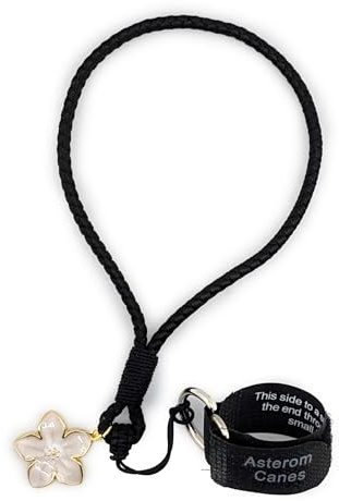 Asterom Cane Strap for Women, Walking Cane Accessories - Fashionable Cane Wrist Strap Black