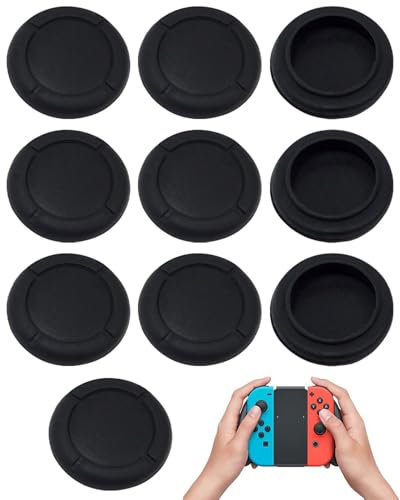 KEMUZ 5 Paia Di Cappucci Joystick in Silicone per Switch, Protezione per Controller, Coperture Nere per Controller - Installazione Facile, Esperienza di Gioco Migliorata