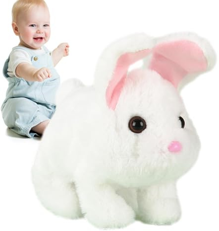 Generico Animali Domestici Elettronici,Coniglio Interattivo Camminante con Suoni - Giocattoli Interattivi a Forma di Coniglio - per Bambini Regalo Pasqua Natale Compleanno