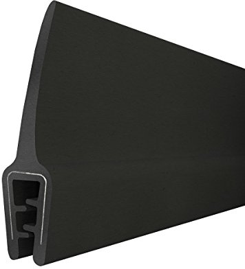 STEIGNER Junta de borde de goma T-45 Negro 10x33 mm 3 m Inserto Metálico Perfil de caucho Protección de borde Refuerzo de Borde