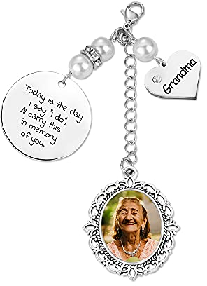 Benutzerdefinierte Hochzeitsstrauß Foto Charme Memorial Bouquet Braut Personalisierte Hochzeit Gedenkstrauß Blumenstrauß Braut Blume Blumenstrauß Andenken Andenken Charme Memorial Geschenk für Braut