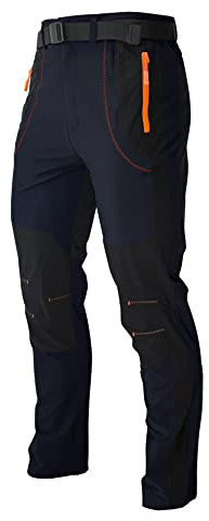 Kuseeker Mens Stretch Work Hiking Pants Quick Dry Lightweight Waterproof Outdoor Travel Climbing Fishing Pants Navy 34