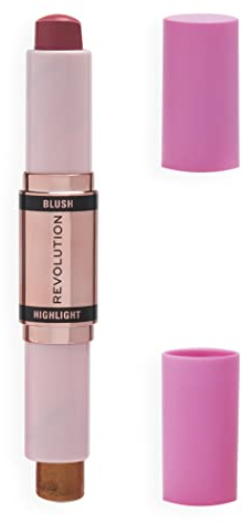 MakeUp Revolution, Blush & Highlight Stick, Errötendes Rosa, Gesicht erröten und Highlighter, 4.3g