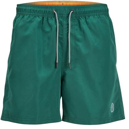 JACK & JONES Herren Badeshorts Badehose Swimwear Jpstfiji Jjswim Solid Sn Ly 12225961,Dark Green/Detail:solid,M