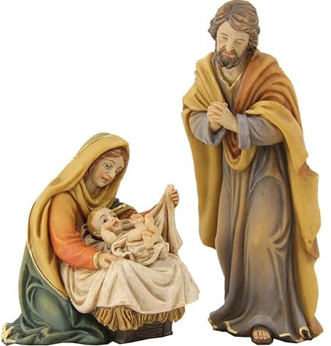 FADEDA 3X Heilige Familie/Höhe:10 cm/handbemalt/detailgetreue Krippen Figuren - Weihnachten Tisch Dekoration Krippe Zubehör