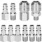 Zhixifan 10 Pcs Silber Druckluft Schnellkupplung 1/4, 1/4 NPT Druckluftanschluss, Druckluftkupplung Stecker Buchse, für druckluft anschlüsse