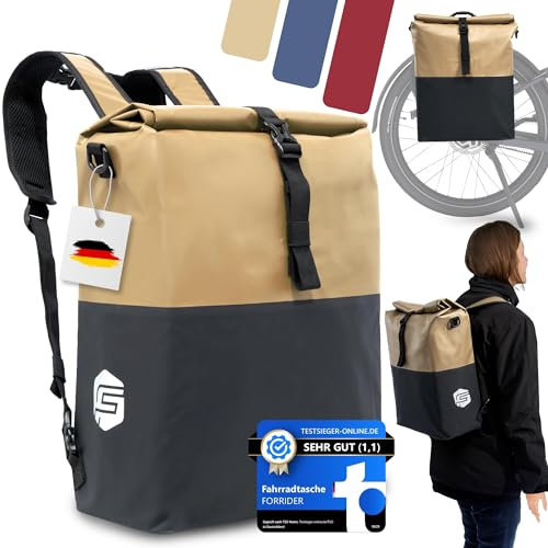 Forrider 3in1 Fahrradtasche für Gepäckträger mit Rucksack Wasserdicht [27L] Gepäckträgertasche Reflektierend I Fahrradtasche Rucksack | Fahrradrucksack für Gepäckträger mit Laptopfach Fahrrad & Ebike
