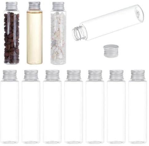 KOMUNJ 30 Stück Klarglasflaschen 50ML Reagenzglas, mit Schraubverschluss, Transparent Laborröhrchen, Für Probentests, Wissenschaftliche Experimente