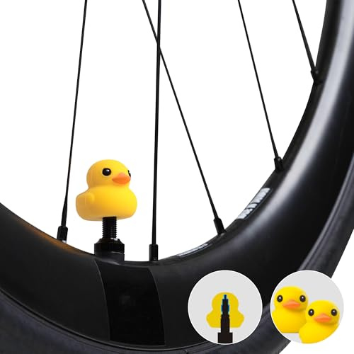 BONE Character Valve Cap – Patti Duck (Canard) – Lot de 2 – Bouchons de Valve en Silicone, étanches et Anti-Corrosion, universels pour vélo, Moto, Voiture et SUV