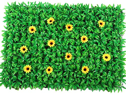 Panel de decoración Artificial para Pared de césped, 20 Piezas, Panel de vegetación, sustituto de Cerca de privacidad de boj y Hiedra, Paneles de Pared de seto de boj, Pared Verde Artificial