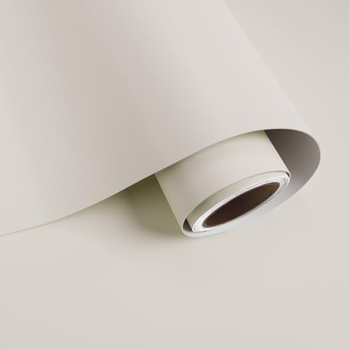VaryPaper Matt beige självhäftande tapet tjockt beige kontaktpapper för möbler 40 cm x 200 cm modern tapet för vardagsrum sovrum hylla foder skåpklistermärke kök bänkskiva vinylwrap