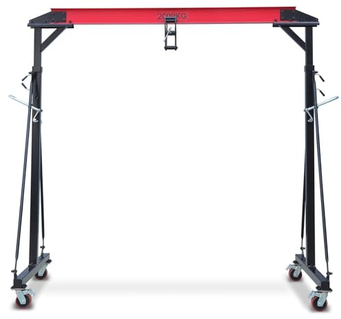 Adjustable Gantry Crane 4000 lb Capacity, Portable Overhead Crane with 360° Locking Wheels & Adjustable Height (100.4 to 147.6), for Workshop Garage Factory Repair