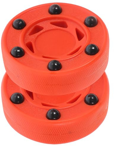 PAMINGONO 2 Piezas Puck de Hockey sobre Patines Resistente para Entrenamiento y Competición Profesional Superficies Lisas con Núcleo Antishock y Deslizamiento de Nylon de Impacto