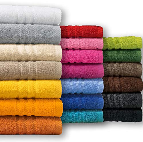 REDBEST Handtuch New York beige Größe 50x80 cm - leichte, weiche Qualität, saugstark, sehr strapazierfähig, 100% Baumwolle