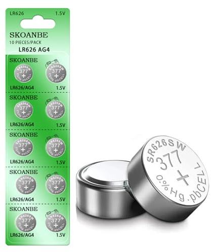 SKOANBE 10Pack SR626SW 377 LR626 AG4 1.5V Watch Battery