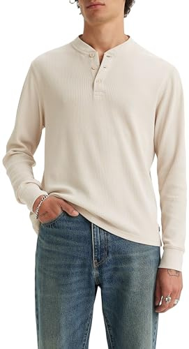 Levi's Men's LS THERMAL 3 BTTN HENLEY, Greys, L UK