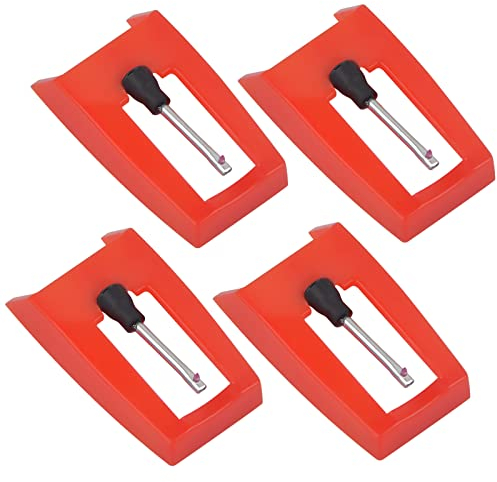 Vesaneae 4 Pièces Aiguilles Tourne-Disque, Aiguille Tourne Disque, Aiguilles de Stylet de Remplacement, Diamants Stylet de Platine, Aiguille Accessoires, Platine Diamant pour Tourne Disque Vinyle