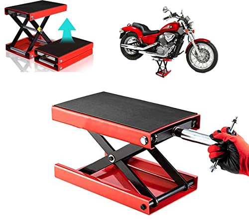 Motorcycle Jack Stands Low Profile 0.5 Ton 11000Lbs Capacity Steel Motorbike Bike Lifting Stand Height Adjustable Jack Stand for Street Bikes Cruisers Touring Motorcycles