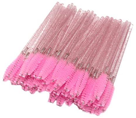 Rofitbest Engångs kristallögonborste, rosa borste Mascaraborstar, ögonfrans Mascaraborstar ögonfransar applikatorborste (rosa 200 st)