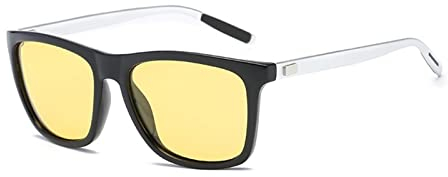 WIRUN Nachtsichtbrille zum Fahren, blendfrei, polarisiert, UV400, Nachtsicht, gelbe Sicherheitsbrille für Männer und Frauen, modisch (schwarze Nacht)
