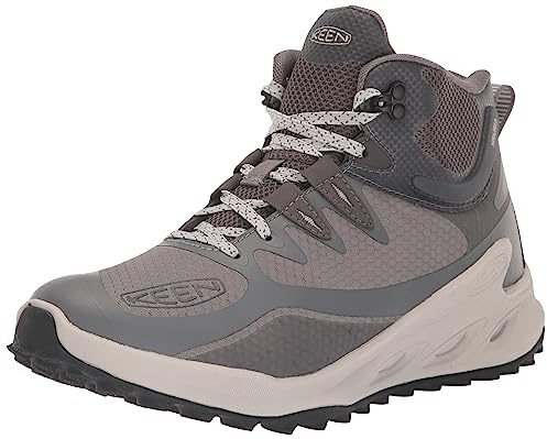 KEEN Womens Zionic Mid Height Waterproof All Terrain Hiking Boots, Steel Grey/Magnet, 8
