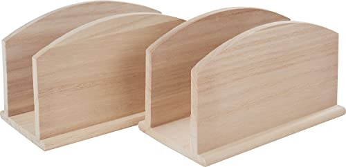 VBS Porte-serviettes en bois brut 15x9x7cm, Rustique, Beige