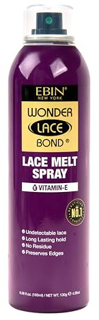 EBIN NEW YORK Wonder Lace Bond Lace Melt Spray Vitamina E + Biotina | Spray adesivo per parrucca a tenuta extra solida | Finitura naturale senza soluzione di continuità | 10 ml
