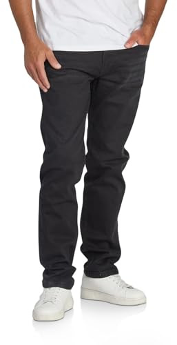 DENIMFY herrjeans byxor DFMiro rak passform basic jeans bomull denim stretch svart blå grå w30 w31 w32 w33 w34 w36 w38 w40, Svart denim (B122), 34W x 30L